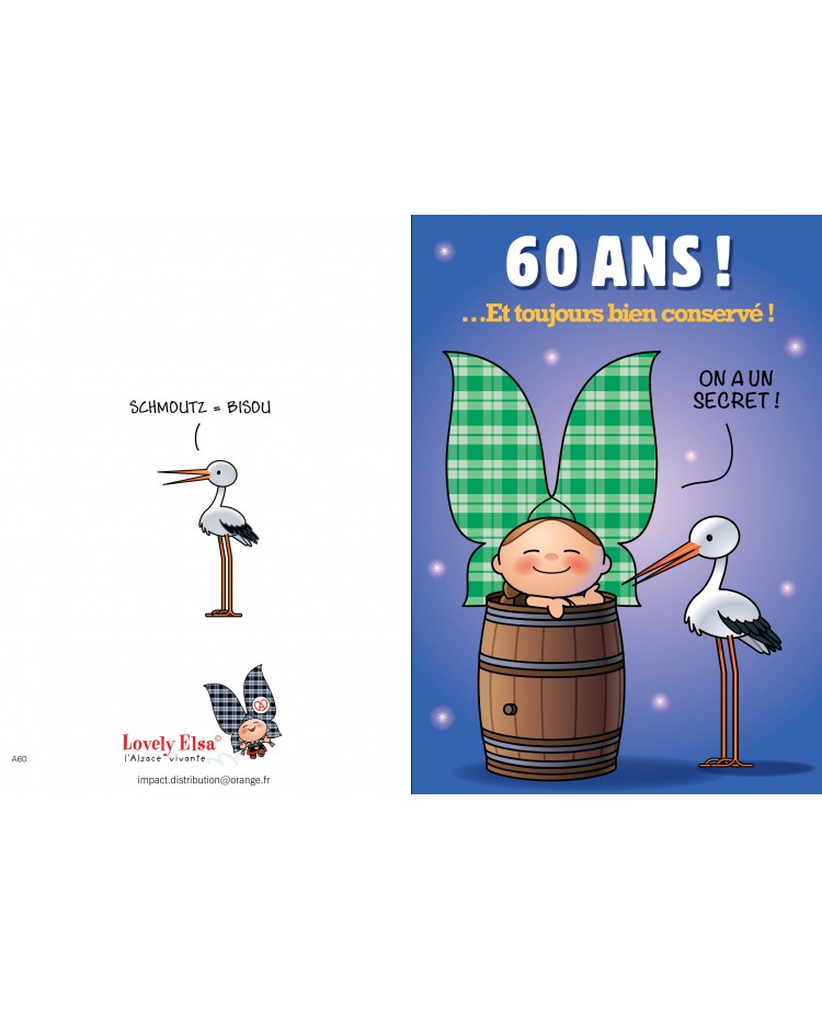 Carte d'anniversaire 60 ans Lovely Elsa