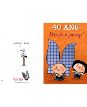 Carte d'anniversaire 40 ans...